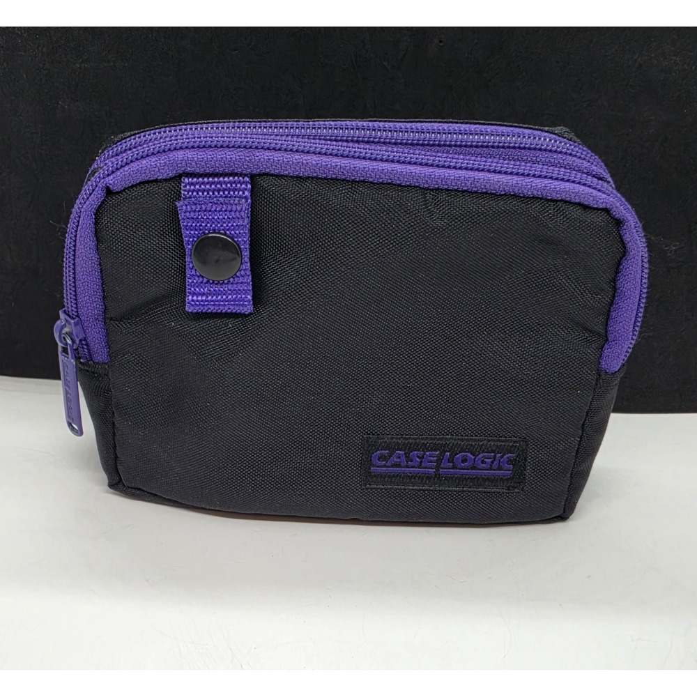 Case Logic Black Purple Accessory Organizer 2 Compartments With Belt Loops - Picture 1 of 6